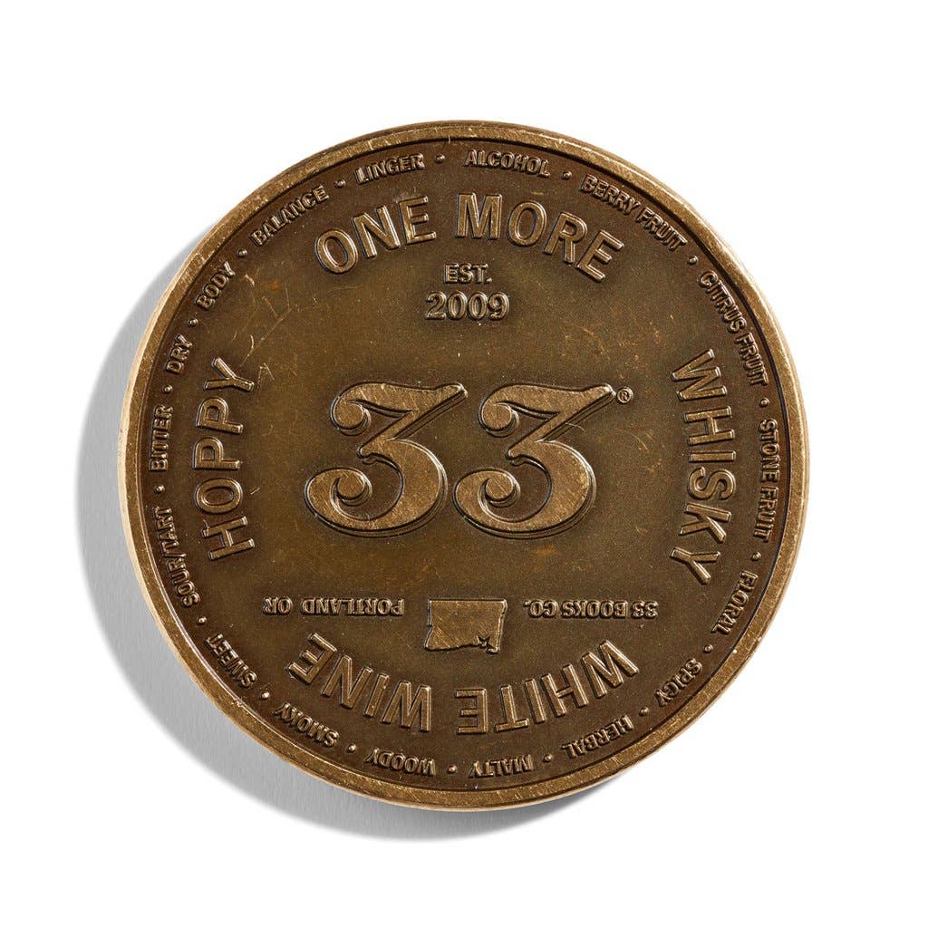 33 Books USA – Drinking Decision Coin – Engraved Metal – Gift for Whisky Lovers - Mood4whisky