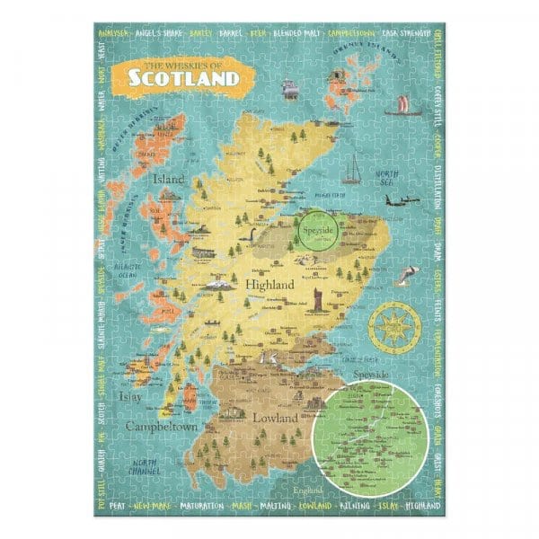 Jigsaw Whiskies of Scotland – Puzzle – 500 Pieces – Whisky Art - Mood4whisky