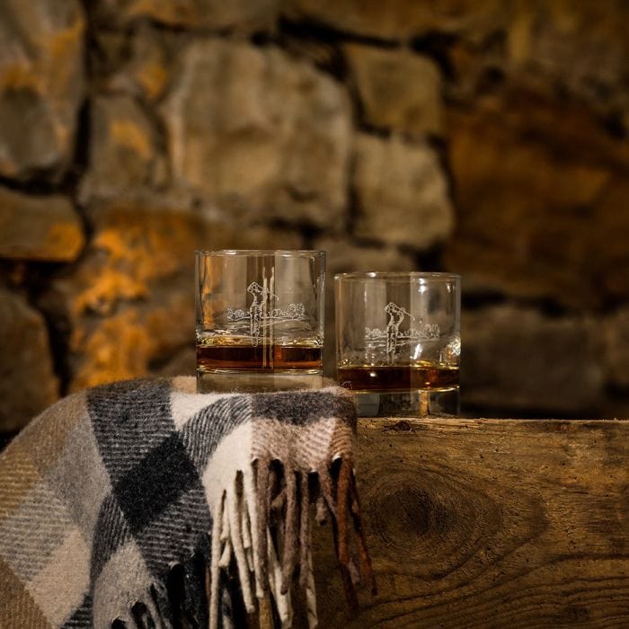 Just Slate Company – Whisky Tumbler Set – Engraved Golf – Set of 2 - Mood4whisky