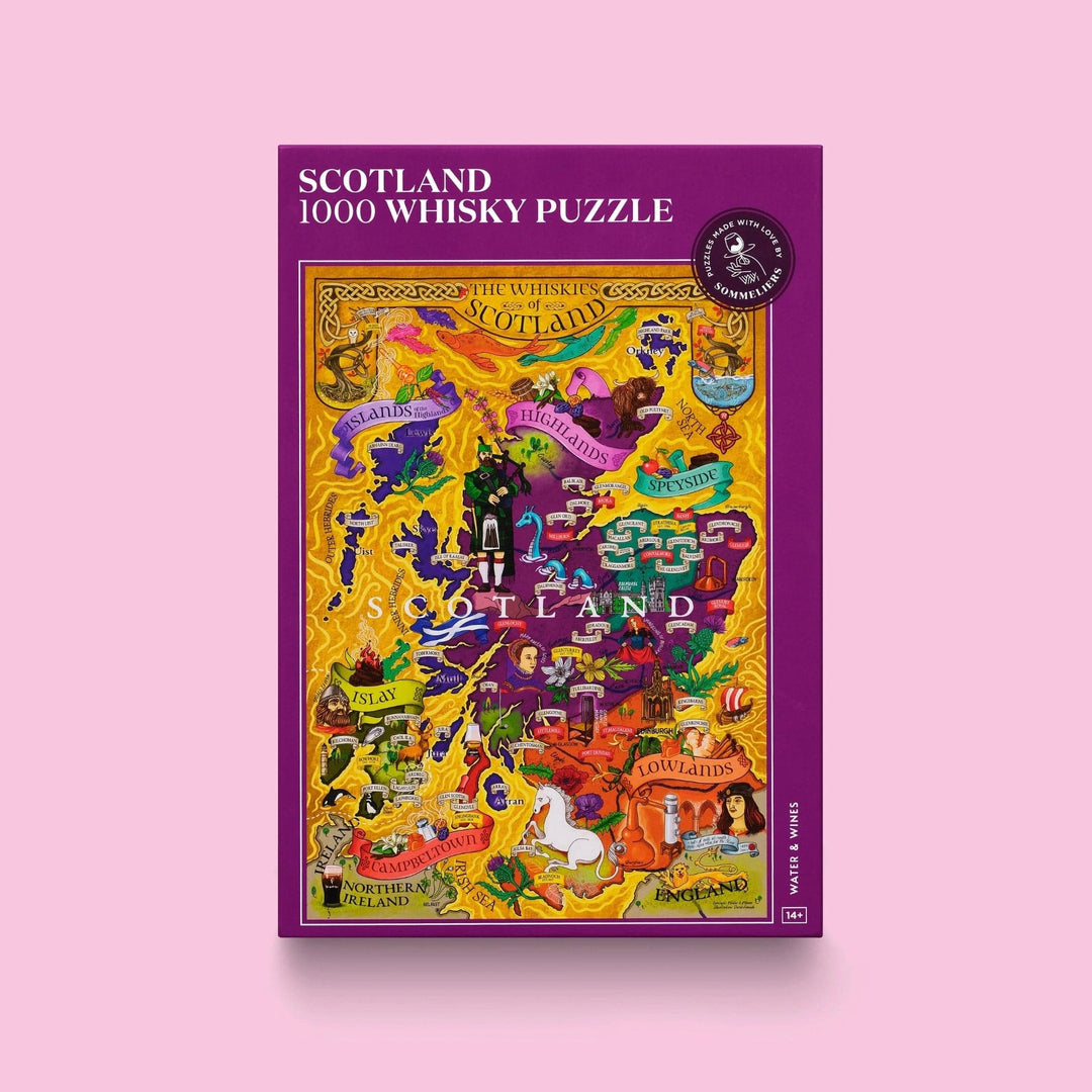 Water & Wines – Whisky Jigsaw Puzzle – Scotland Map – 1000 Pieces - Mood4whisky