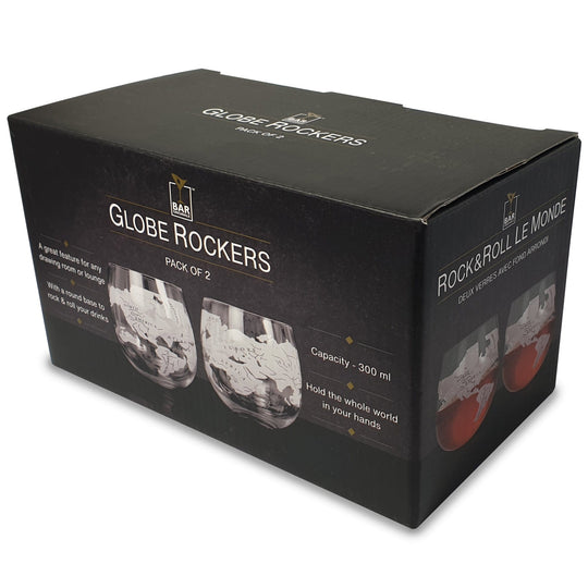 Whiskey Glass – Globe Rockers – High - Quality Glass – Set of 2 - Mood4whisky