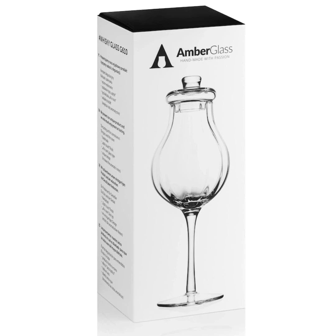 Whisky Glass G610 – 200 ml – with Lid – Hand - Blown – Amber Glass - Mood4whisky